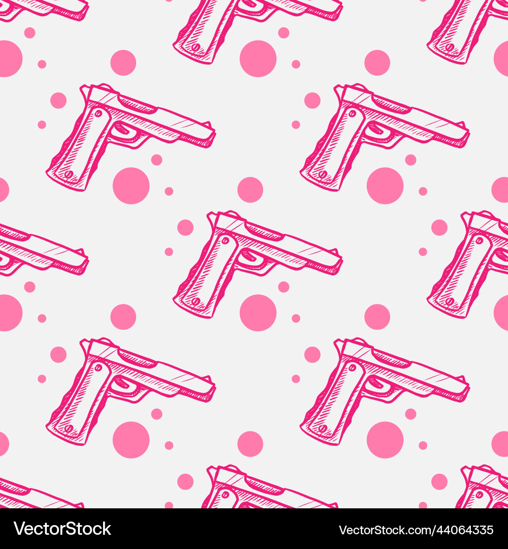 Gun seamless pattern for print or web design Gun seamless pattern for print or web design vector image