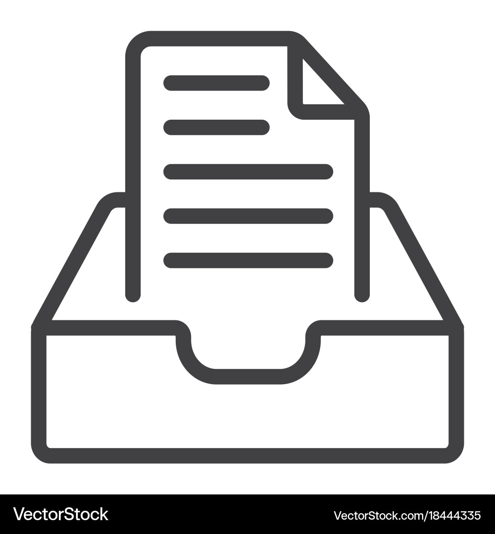 Inbox line icon web and mobile message sign vector image
