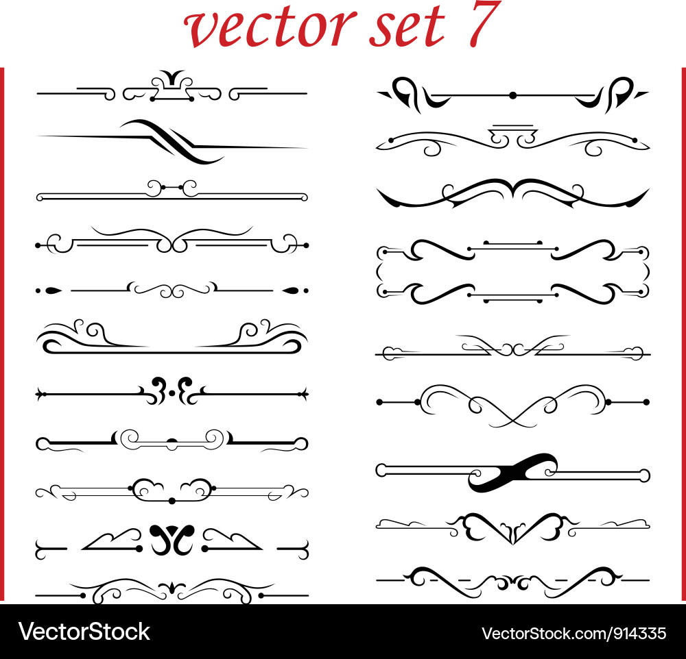 Kalligraphische Designelemente setzen Vektorbild
