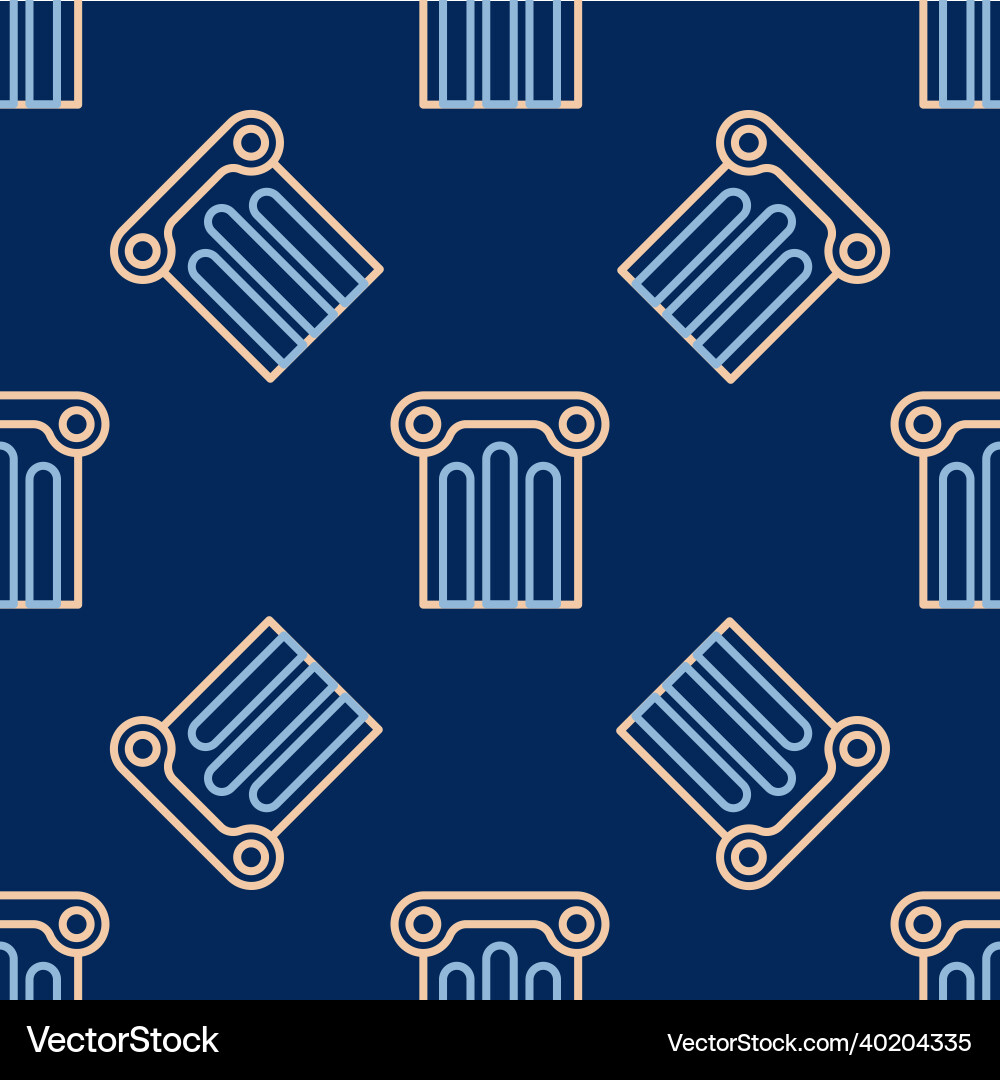 Line ancient column icon isolated seamless pattern Line ancient column icon isolated seamless pattern Vector Image