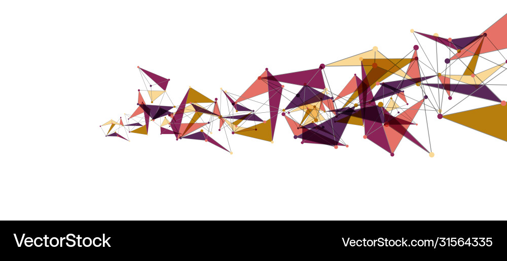 Line points connections triangular technology Vector Image