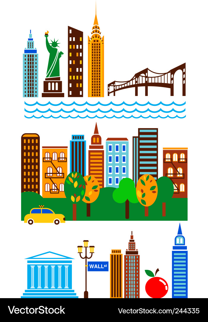 New York City Skyline Vector Image