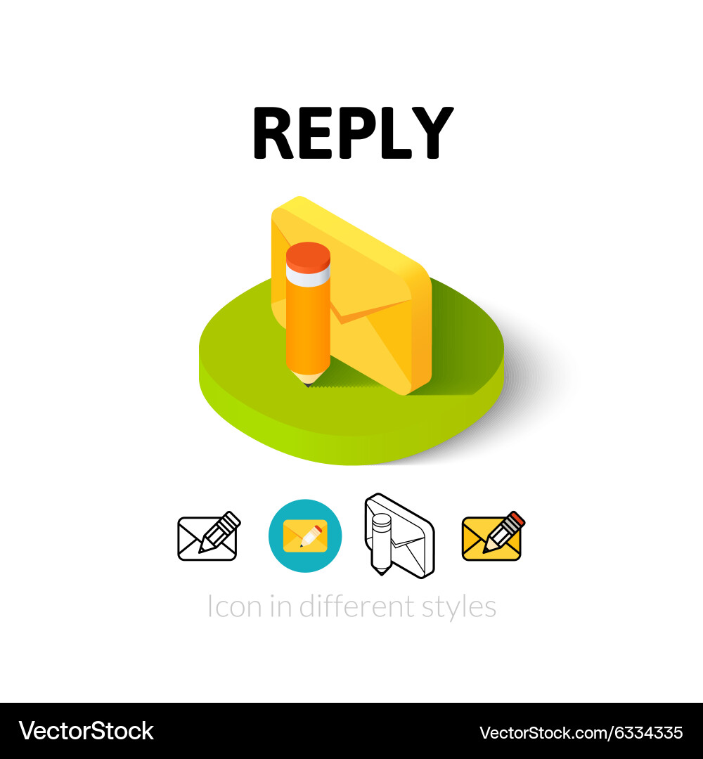 Reply icon in different style vector image