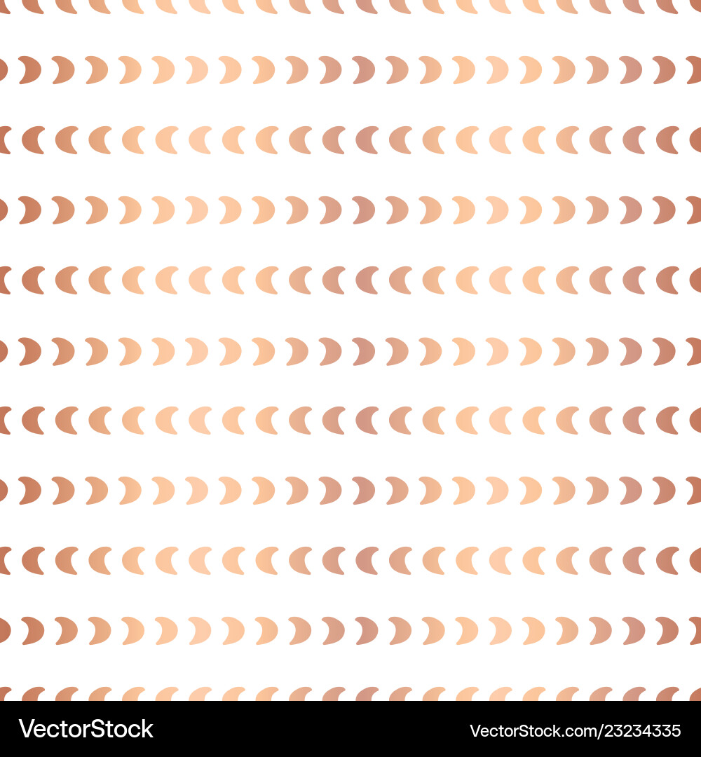 Rose gold foil half moon shapes seamless pattern Rose gold foil half moon shapes seamless pattern vector image