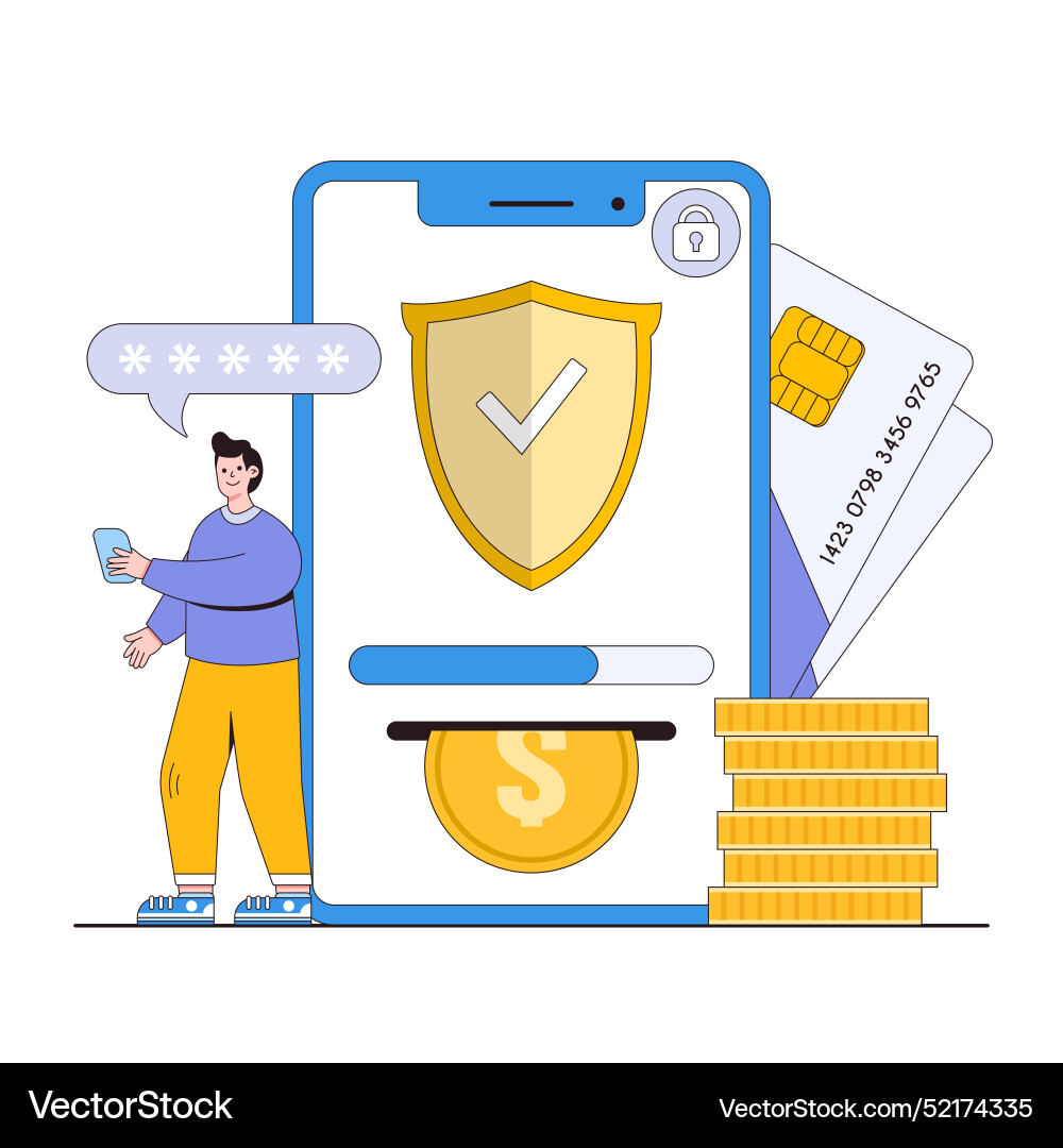 Secure mobile transactions concept Secure mobile transactions concept vector image