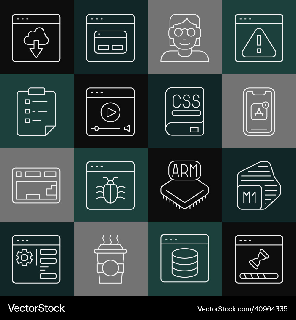 Set line loading data window processor mobile Set line loading data window processor mobile vector image