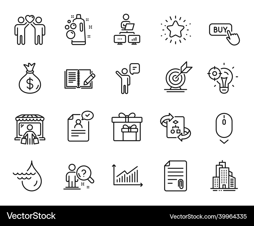 Set of attachment graph and search Set of attachment graph and search vector image
