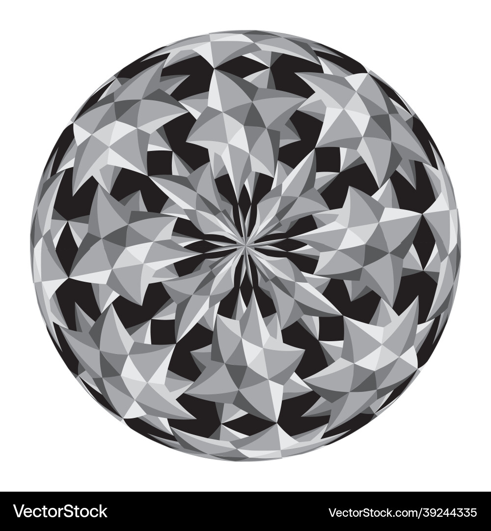Sphere with a cubic pattern along the surface Sphere with a cubic pattern along the surface vector image