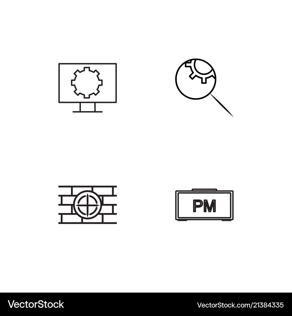 Time linear icons set simple outline vector image