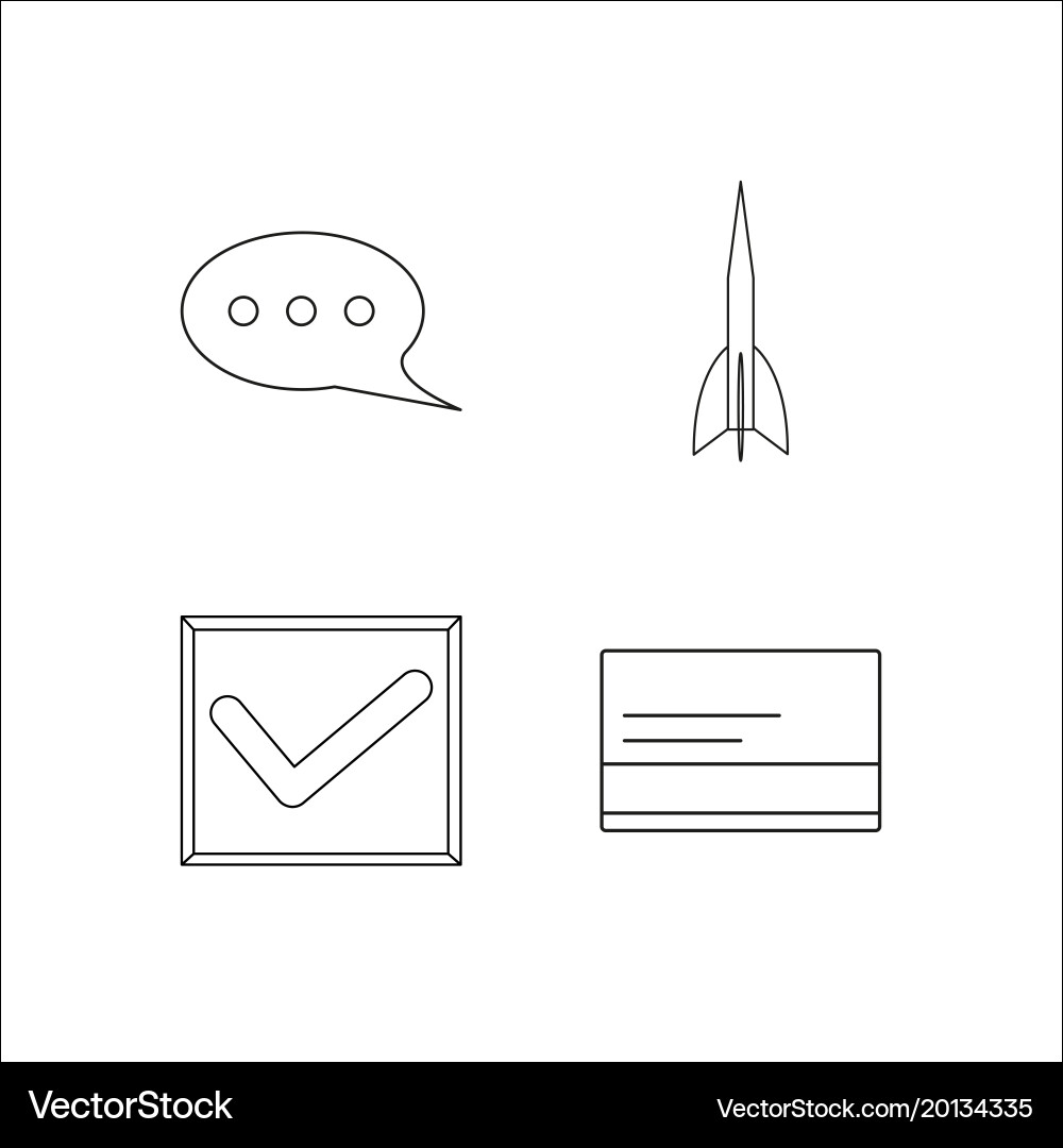 Web simple linear icon setsimple outline icons vector image
