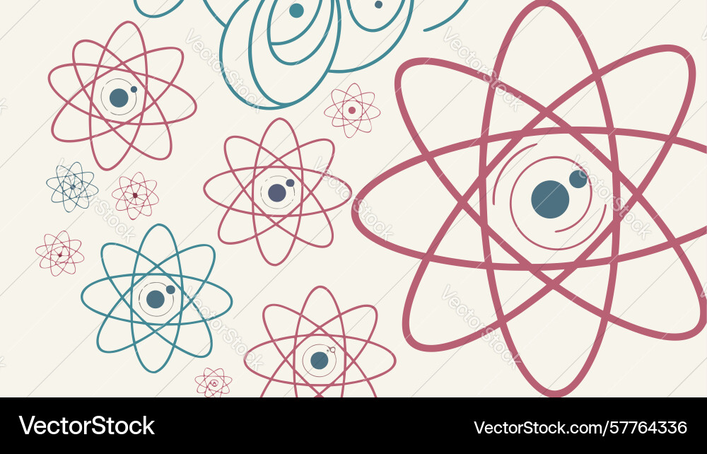 Abstract atomic structure seamless pattern design Vector Image