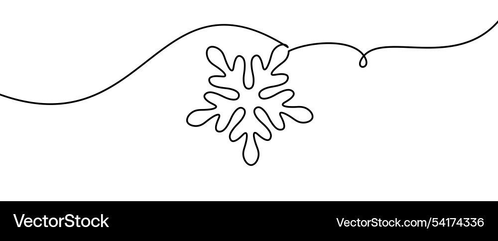 Abstract snowflake design on curved line Vector Image