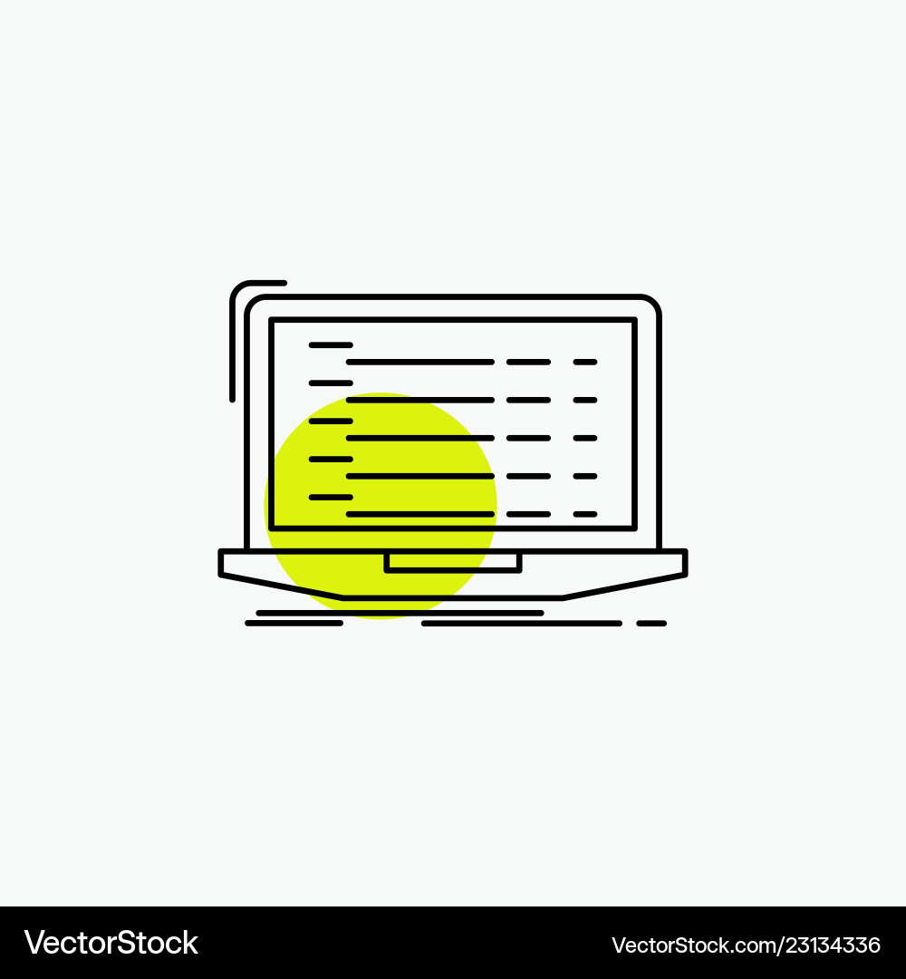Api app coding developer laptop line icon Api app coding developer laptop line icon vector image