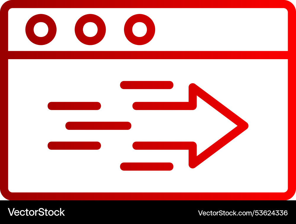 Arrow speed line gradient icon Vector Image
