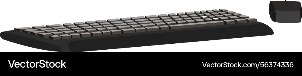 Black computer keyboard and mouse isolated Black computer keyboard and mouse isolated vector image
