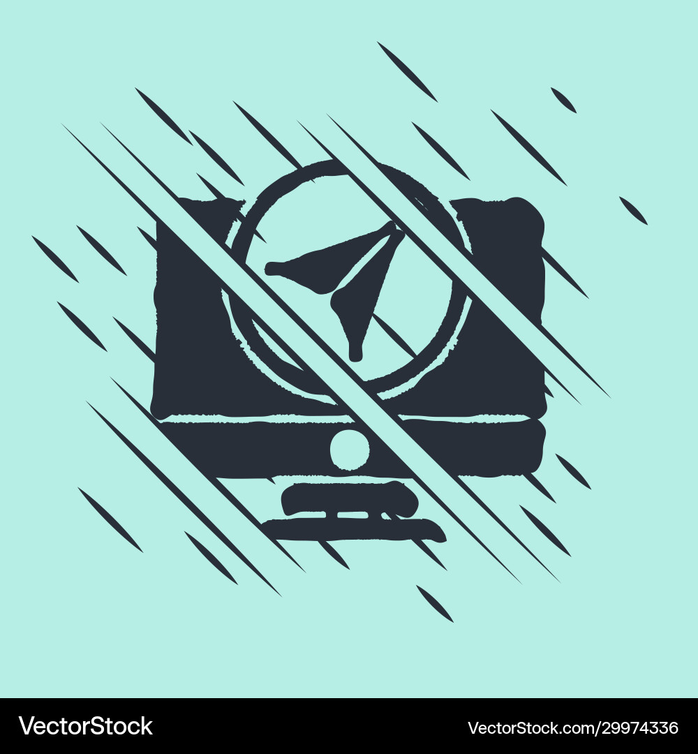 Black computer monitor and folded map Vector Image