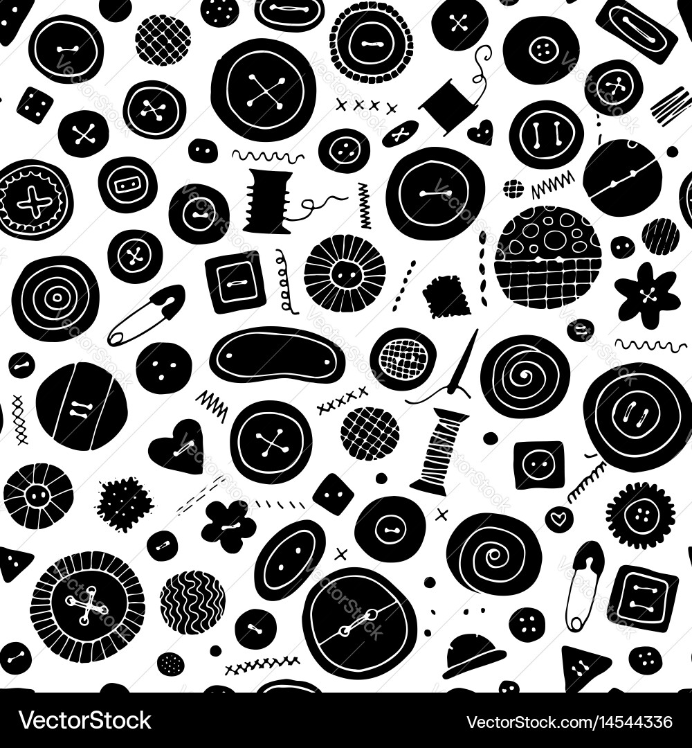 Buttons seamless pattern for your design vector image