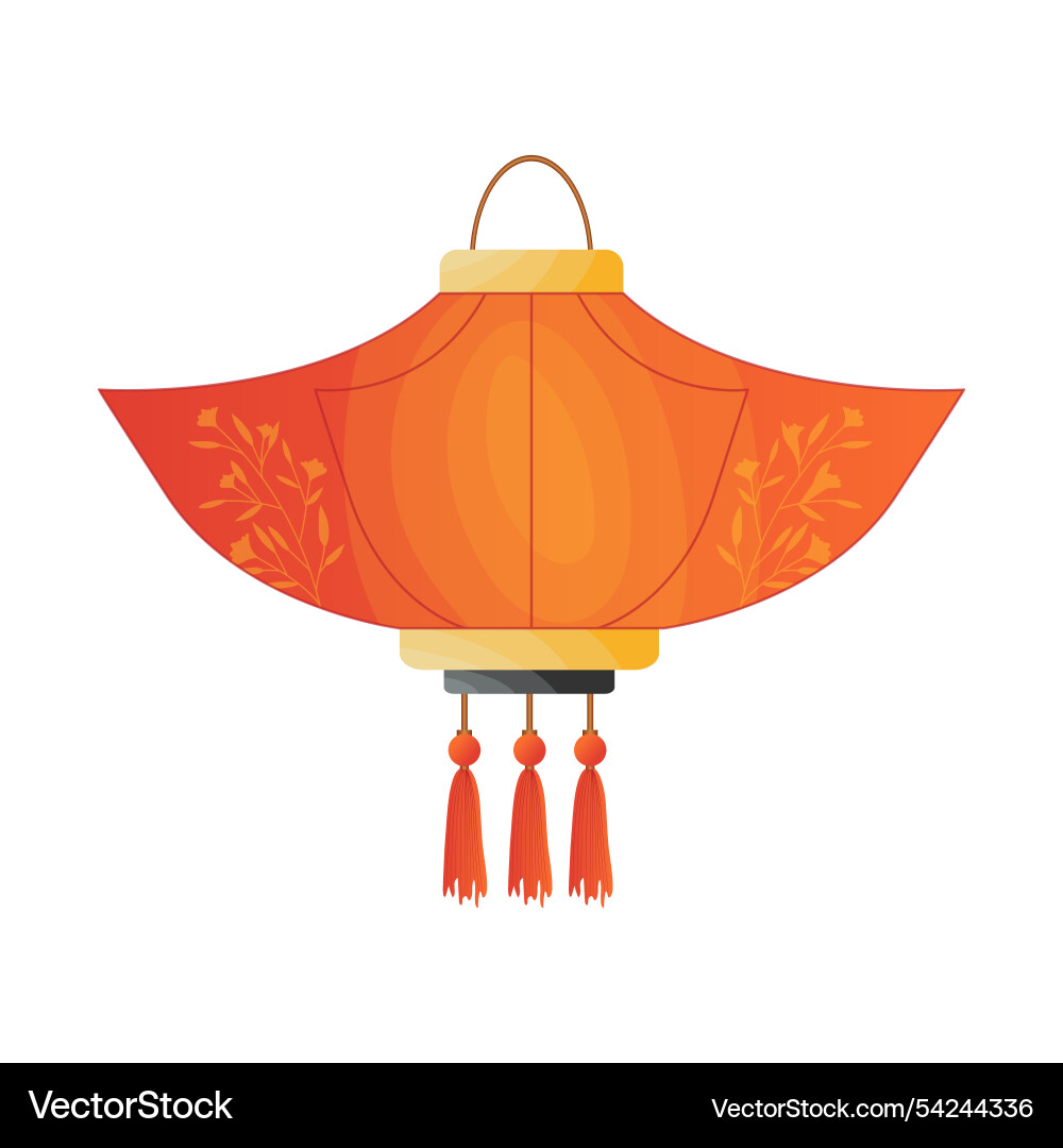 Chinese lantern in flat design traditional red Vector Image