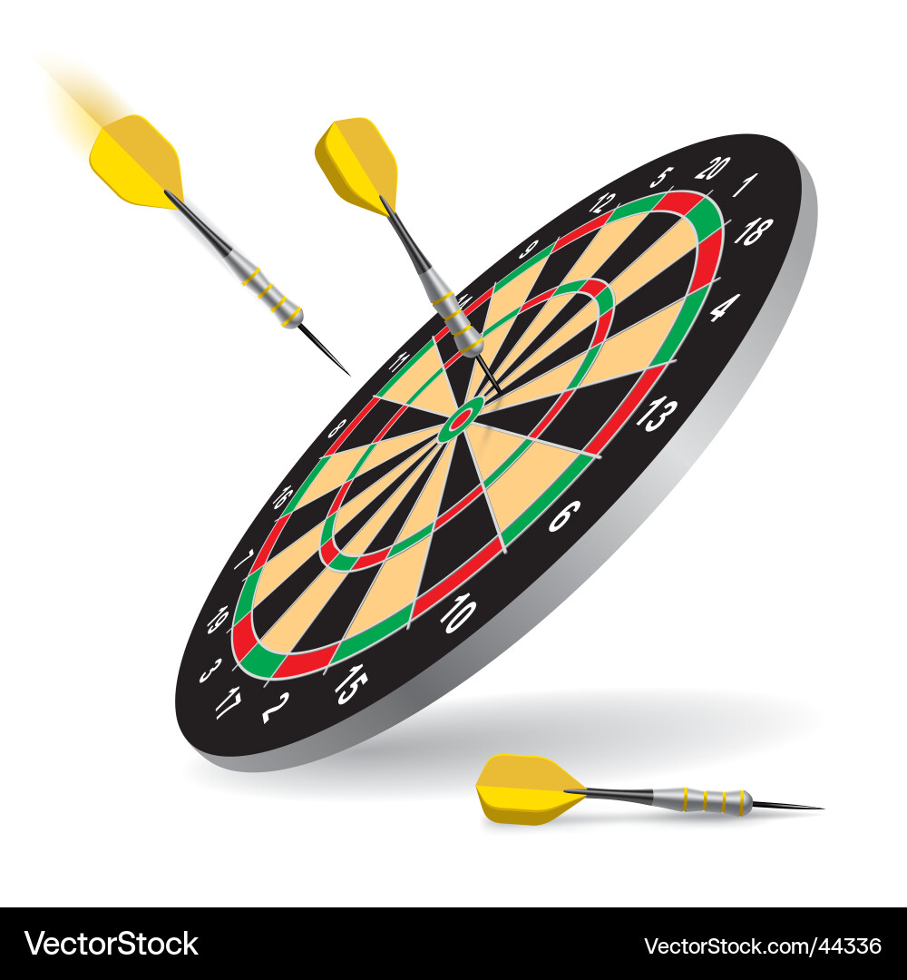 Dartboard with Darts vector image