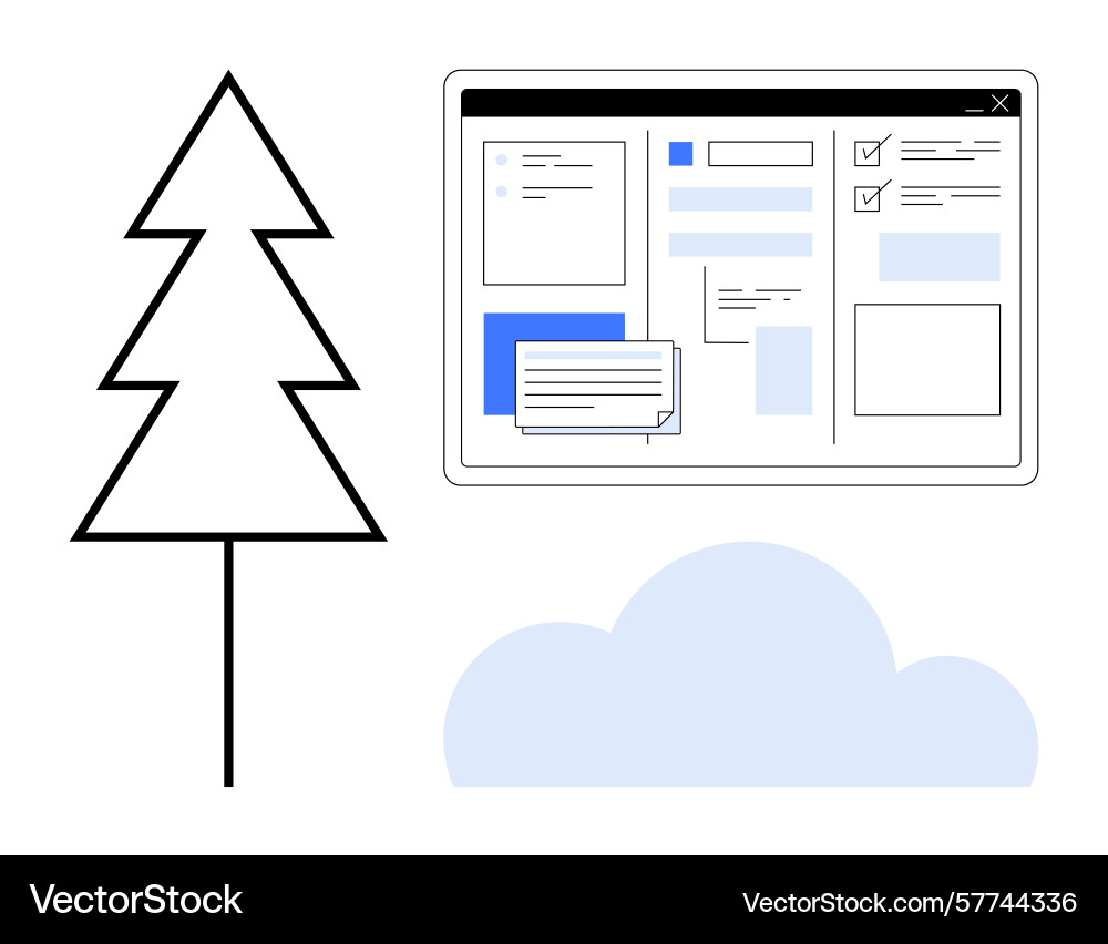 Digital interface with task management overlaid Digital interface with task management overlaid vector image