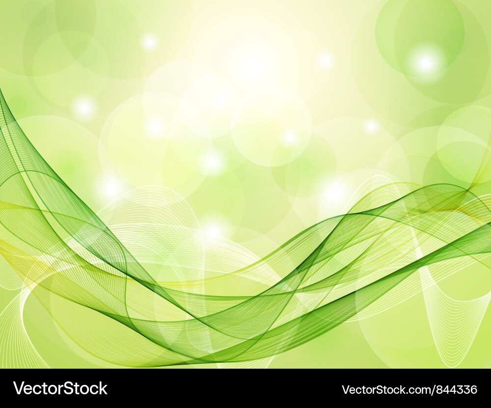 Dynamic Green Wave Background Vector Image