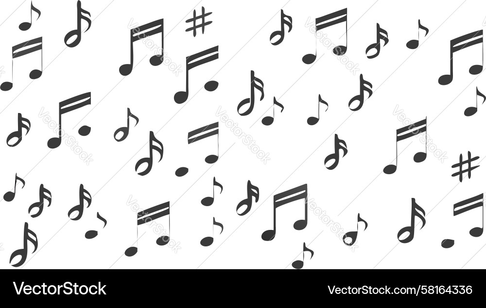 Dynamic Music Notes Seamless Pattern Vector Image