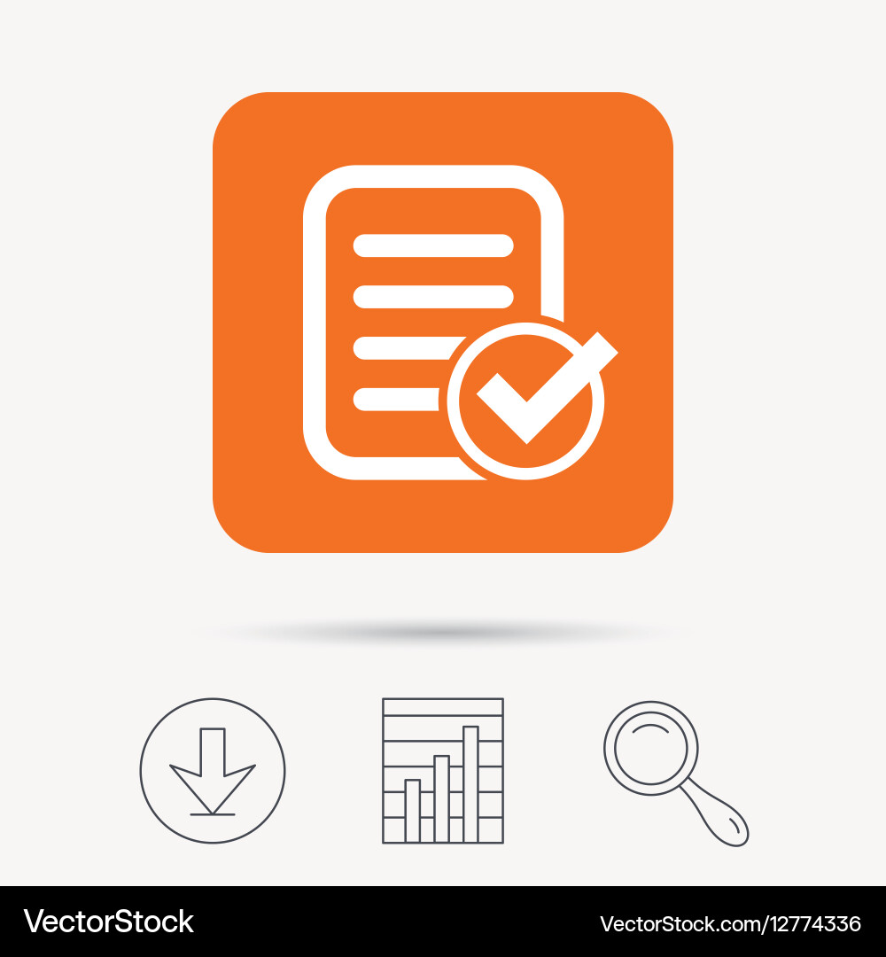 File selected icon document page with check Vector Image