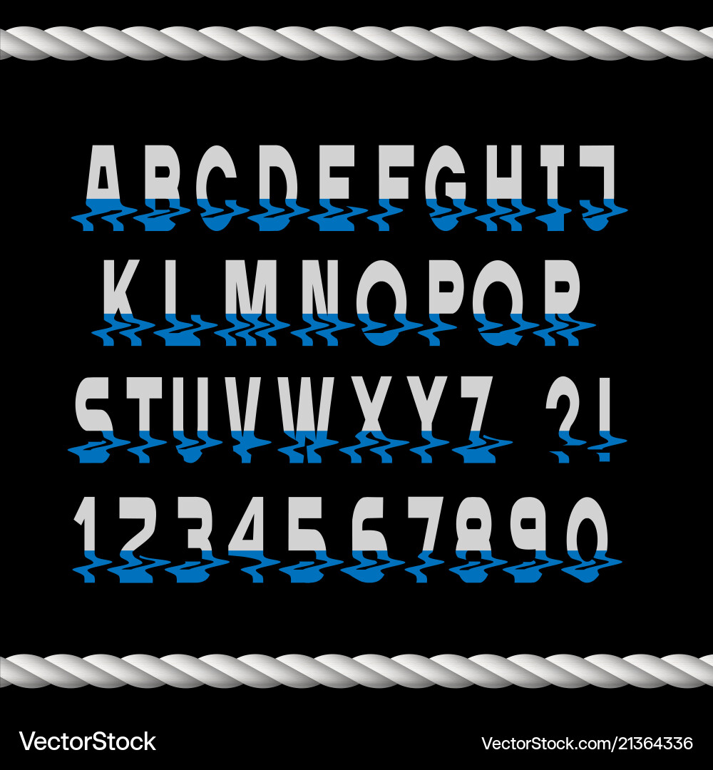 Glitchy Marine Font - Distorted Letters vector image