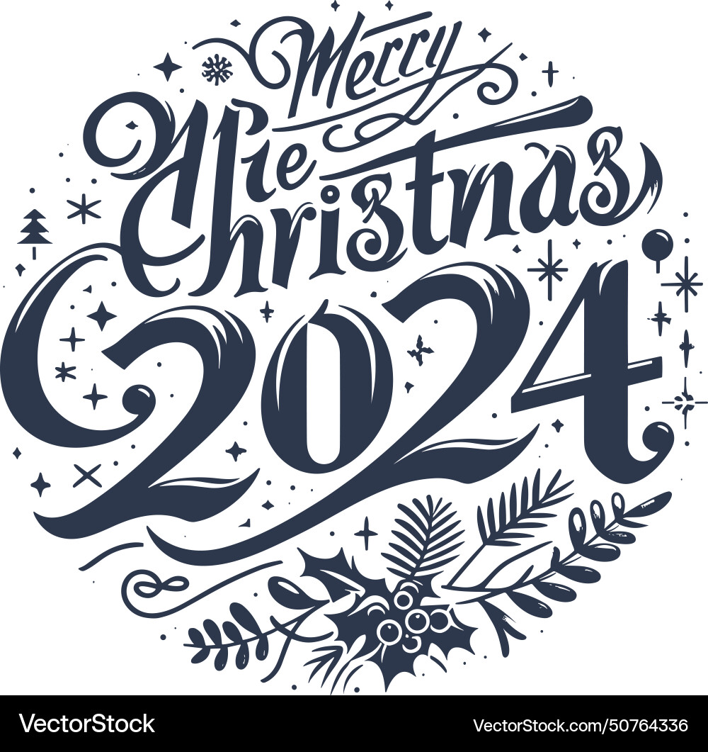 Happy new year 2024 calligraphy brush art Happy new year 2024 calligraphy brush art vector image