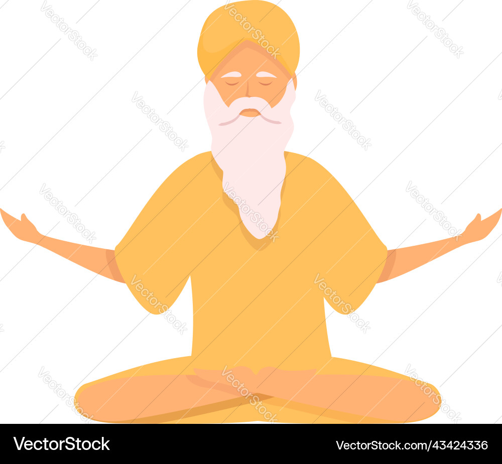 Indian person icon cartoon yoga man vector image