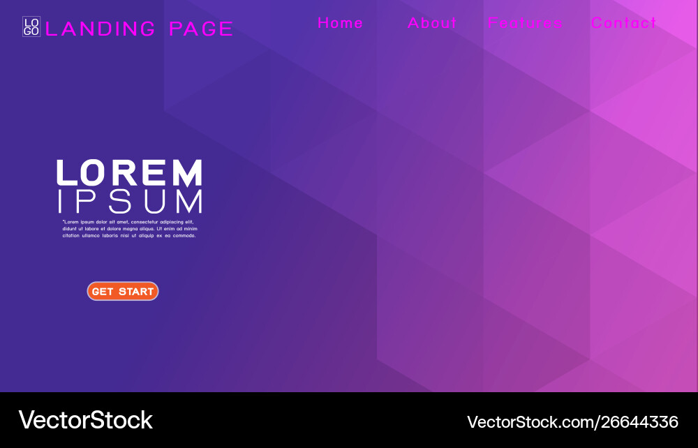 Landing page template with abstract colorful Landing page template with abstract colorful vector image