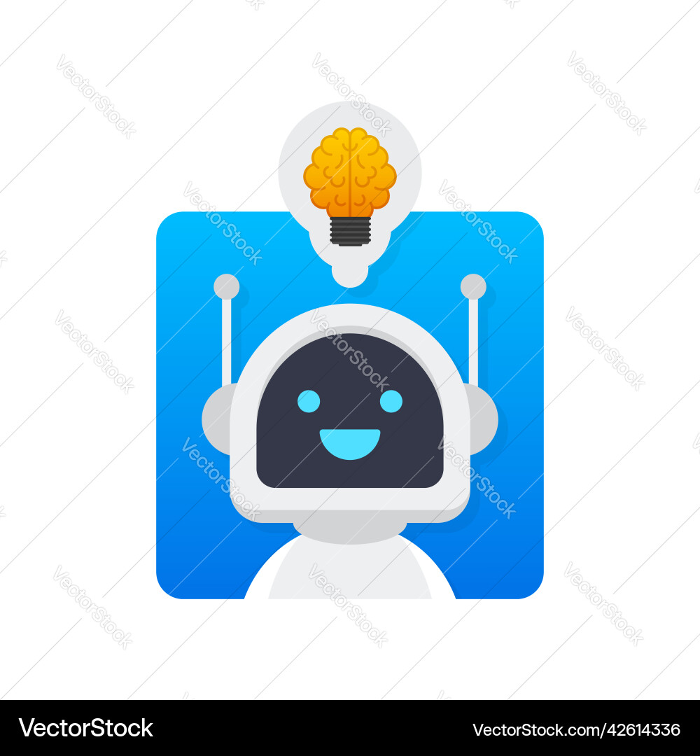 Lightbulb mit Roboter-Ikone lustig Cartoon Charakter Lightbulb mit Roboter-Ikone lustig Cartoon Charakter vektorbild