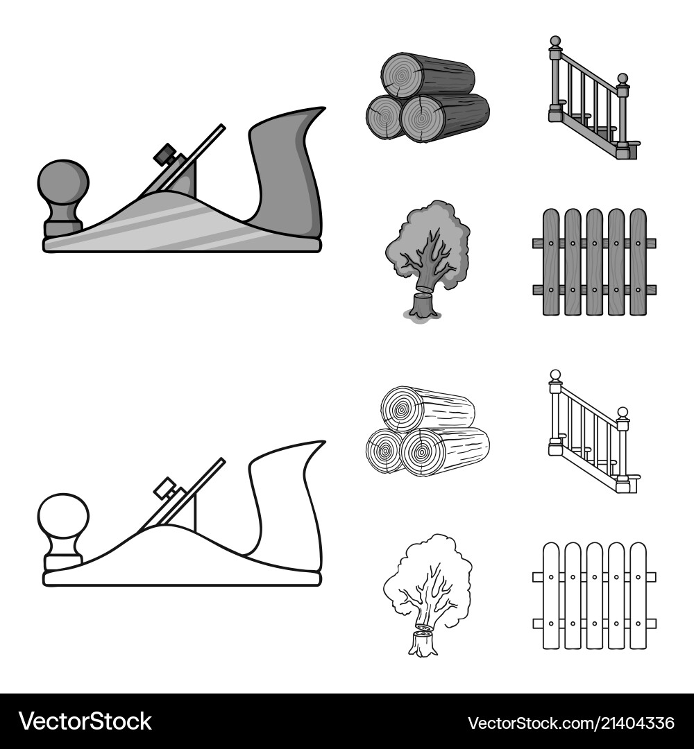Logs in a stack plane tree ladder Vector Image
