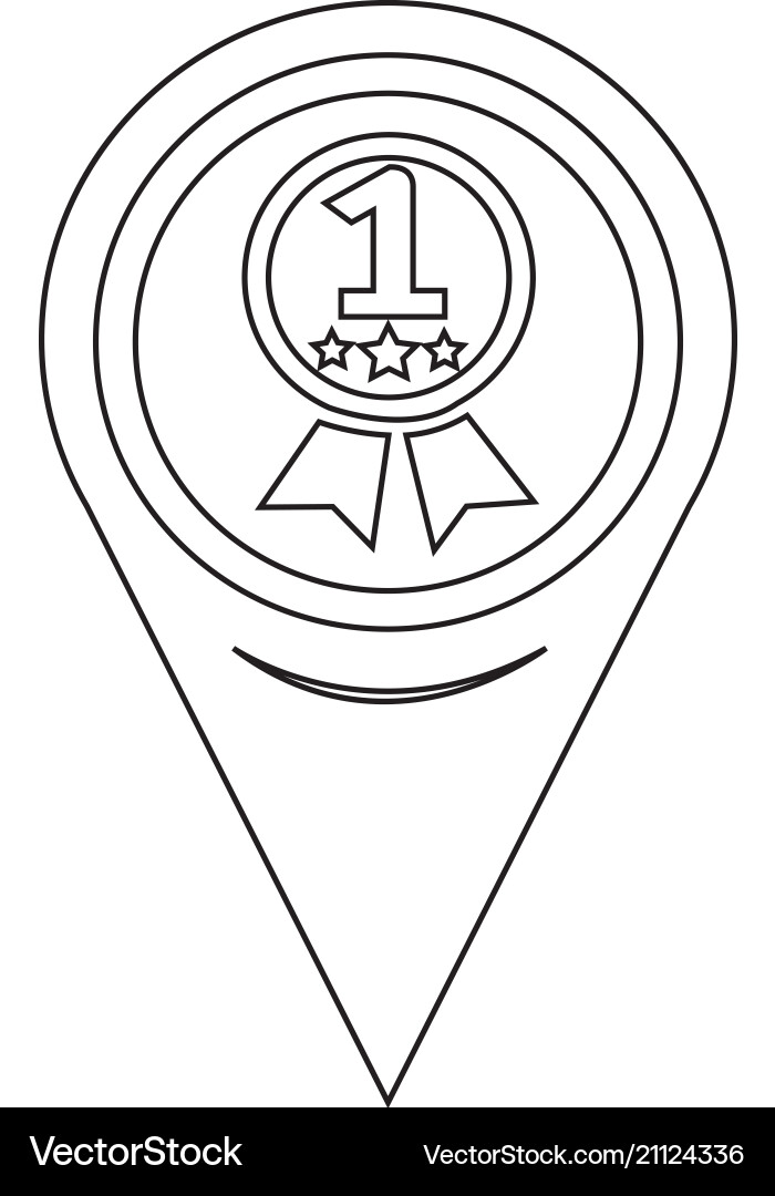 Map pin pointer number 1 icon vector image