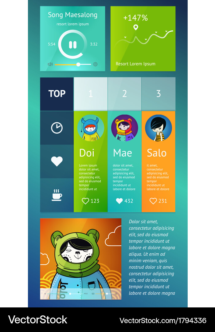 Modern UI Components Flat Style Vector Image