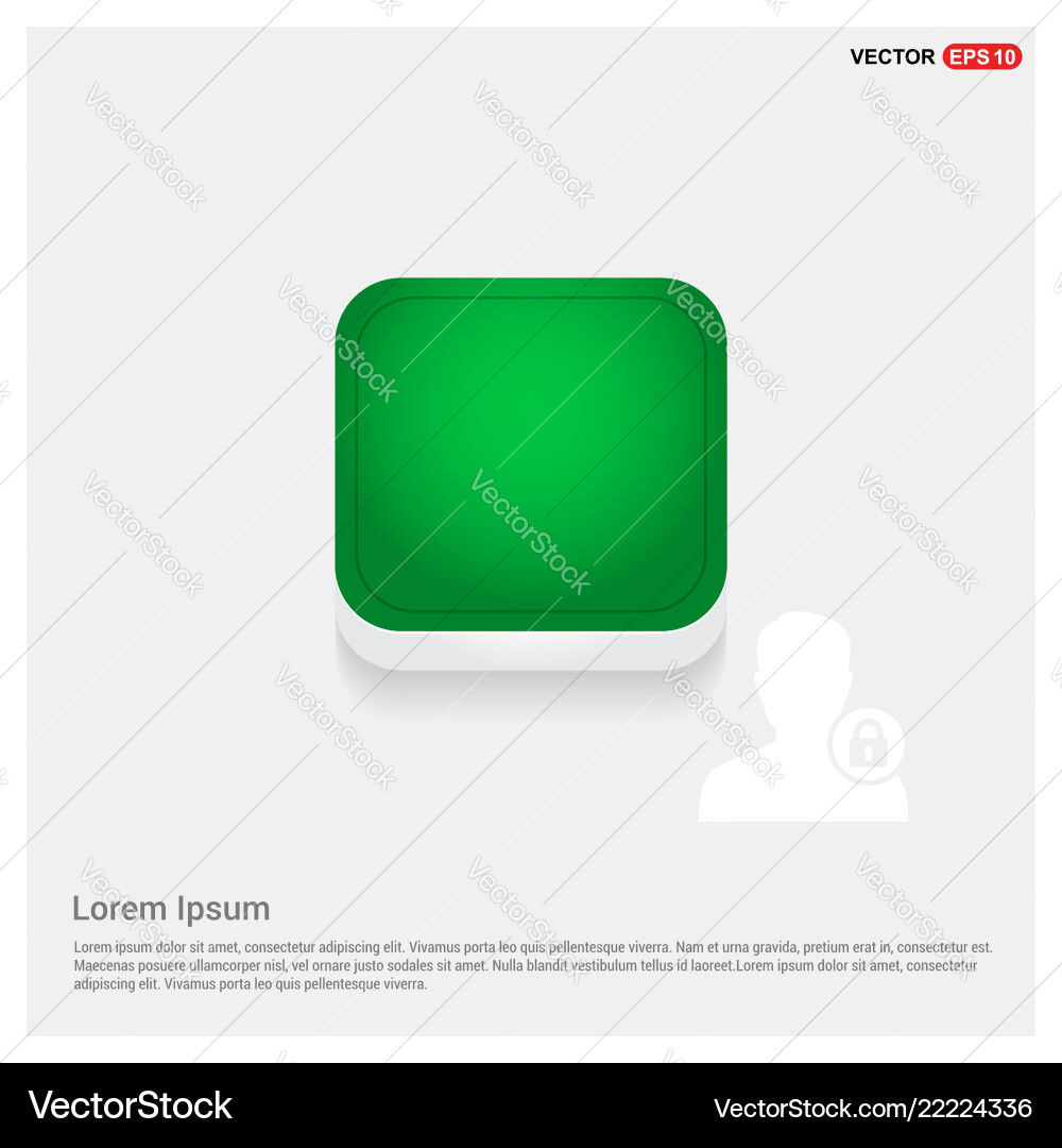 Secure user icon green web button Vector Image