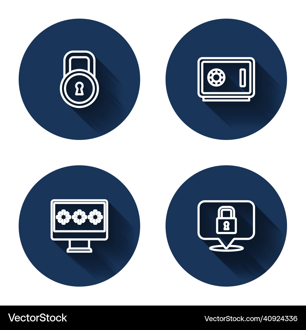 Set line lock safe monitor with password Set line lock safe monitor with password vector image