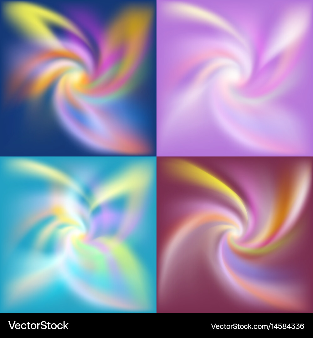 Set of abstract colorful twist shape vector image