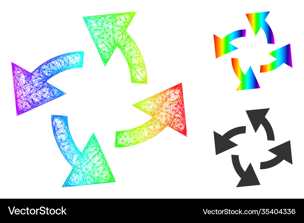 Spectrum net gradient centrifugal arrows icon Spectrum net gradient centrifugal arrows icon vector image
