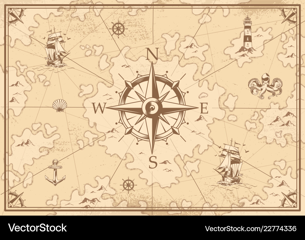 Vintage Treasure Map Concept Vector Image