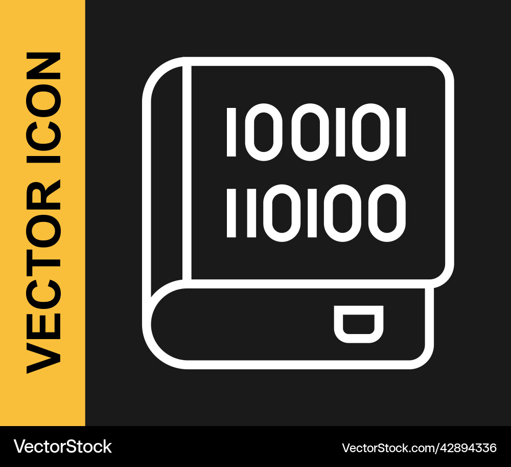 White line books about programming icon isolated White line books about programming icon isolated vector image