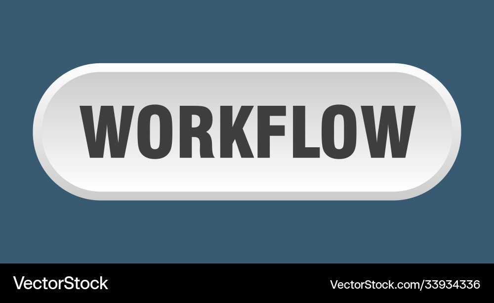 Workflow button rounded sign on white background Vector Image