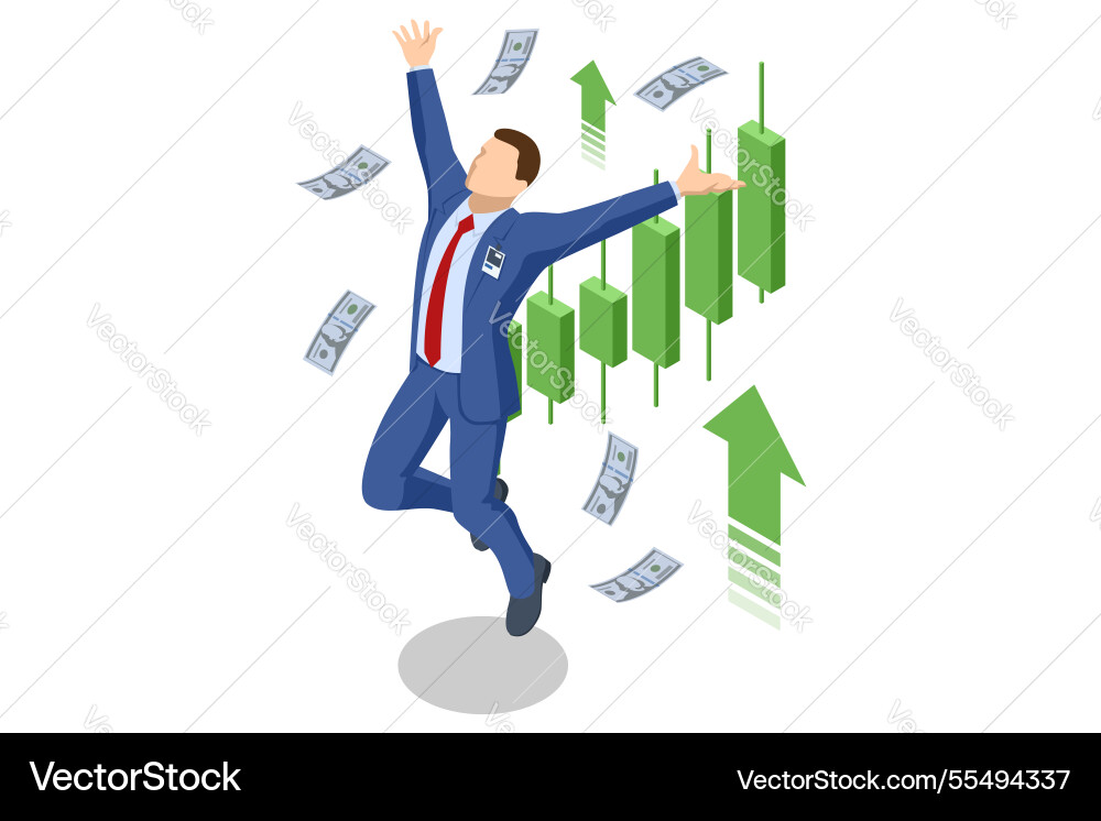 An isometric of stock brokers An isometric of stock brokers vector image