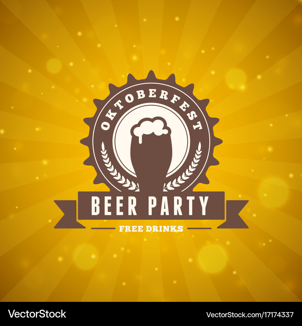 Beer festival oktoberfest celebrations vintage vector image