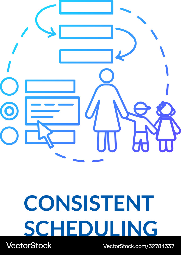 Children consistent scheduling concept icon Vector Image