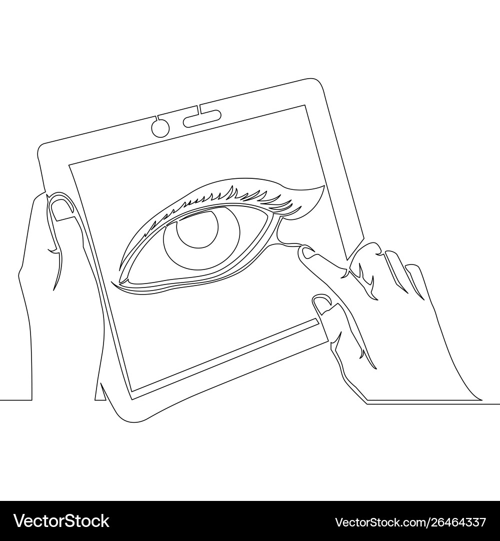 Continuous one line drawn visualization concept Continuous one line drawn visualization concept vector image