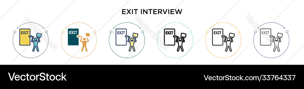 Exit interview icon in filled thin line outline Vector Image