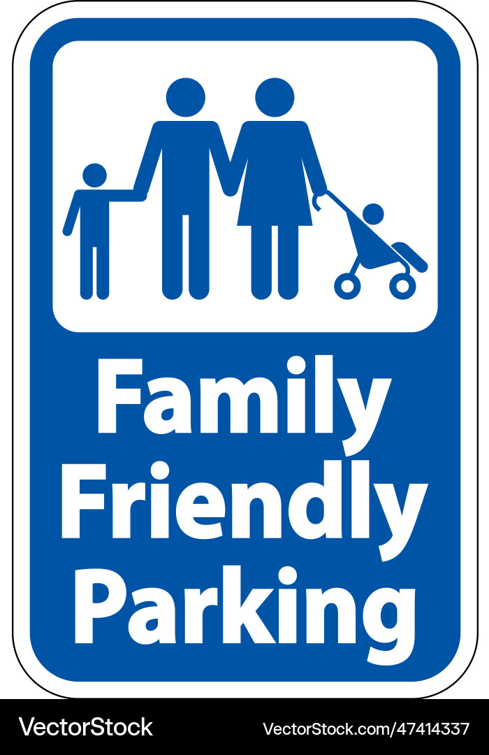 Familienfreundliches Parkplatzschild auf weißem Hintergrund Familienfreundliches Parkplatzschild auf weißem Hintergrund vektorbild