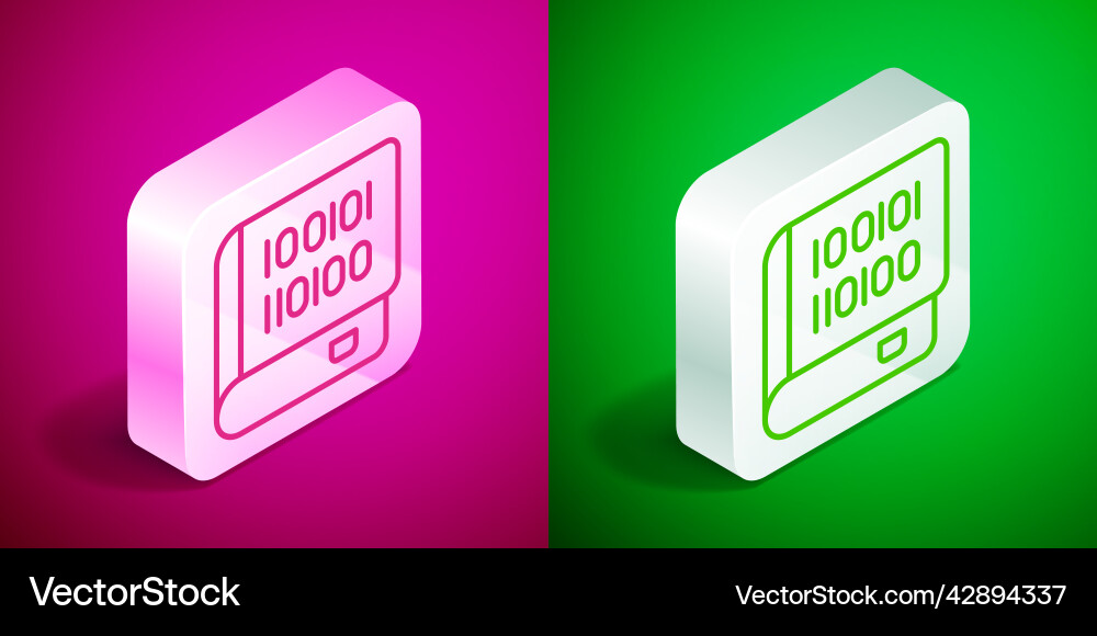 Isometric line books about programming icon Isometric line books about programming icon vector image