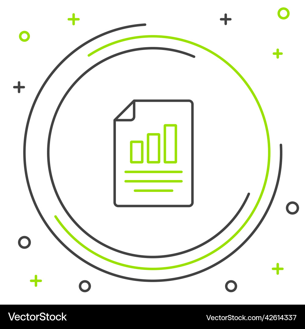 Line document with graph chart icon isolated Vector Image